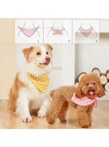 Set de 4 pañuelos bandana de algodón suave con diseños lindos para perros y gatos, aptos para cumpleaños, en colores rosa, verde, azul y caqui, ajustables y lavables, accesorios cómodos para mascotas pequeñas, medianas y grandes, niña y niño