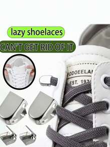 男女款弹性宽松鞋带，无需系带金属夹鞋带，百搭一脚蹬鞋，黑色、白色、彩色 - 彩色 - 查看 6