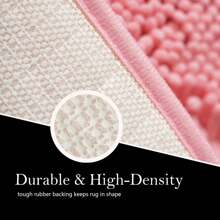 Bộ 3 thảm phòng tắm, thảm nhà vệ sinh bằng vải nhung siêu mềm, thấm hút tốt, thảm nhà vệ sinh dày, thảm nhà vệ sinh bằng vải nhung chống trượt cho phòng tắm, phòng ngủ, nhà bếp (màu hồng, vàng, xám, xám đậm, 32 'x20' + 24'x16' + hình chữ U 20 'x16') Trang trí nhà bếp phòng tắm trở lại trường mùa thu - Hồng - Xem 8