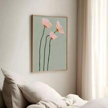 1 pezzo Stampa su tela artistica da parete floreale vintage dei papaveri, senza cornice, in stile minimalista giapponese-scandinavo, decoro rustico vintage per camera da letto, soggiorno, appartamento, dorm, decorazione moderna per la casa