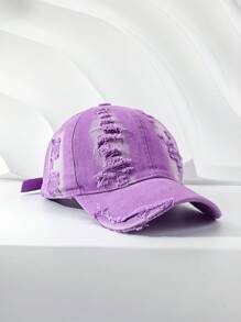 1pc Unisex Distressed Ombre Color Retro Casual Fashion Couple Cap - Multicolor - View 10