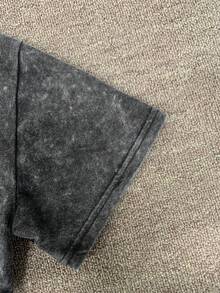 Women's Casual Round Neck Short Sleeve Daisy Print T-Shirt, Vacation Wear - Black - View 4