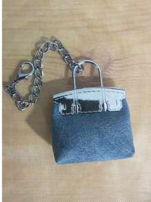 1pc Fashion Creative Oil-Wax Mirrored Effect Valentines Day Gift Mini Bag Pendant With Metal Chain, Cute Keychain Accessory (Without Box) - Multicolor - View 33