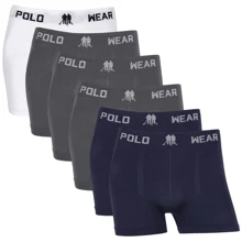 Kit 6 Polo Wear Original Adult Men's Premium Boxer Briefs - Multicolored V - View 1