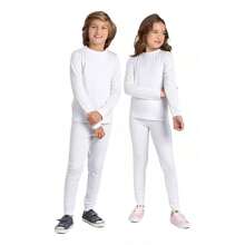 Kit 3 Set Of Thermal Top And Pants For Unisex Children, Sizes 1 To 16 - White - View 6