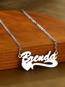 A Personalized Necklace, Custom Heart Name Pendant Necklace - Elegant Heart And Swirl Design, Personalized Fashion Jewelry For Girl, Perfect For Birthdays, Anniversaries And Party Gifts - Multicolor - View 2