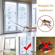 I Regret Not Buying It Earlier! The Punch-Free Mosquito-Proof Screen Mesh Is So Dense That Mosquitoes Can't Penetrate It. It's And Healthy, With A Black Screen Mesh And Gray Hook-And-Loop Fasteners.