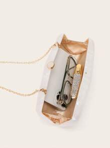 Women Evening Clutch Bag Bridal Wedding Unique Button Rope Shape Acrylic Bag Personalized Features Snake Head Buckle Hardware For Women Prom With Detachable Metal Chain For Wedding And Party Shoulder Bag Women Clutch Purses For Ladies Handheld Evening Bag Versatile Cocktail Party New Wallet Banquet Bag - Multicolor - View 12