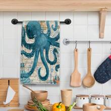 2pcs/Set Super Soft Sea Turtle Design Hand Towels, Made Of Superb Polyester Fabric, Woven Dish Towels, Hand Wash Only, Perfect For Modern Farmhouse Vacation Home Decor, Neighbor Gift, Cleaning Supplies, Kitchen Towels - Multicolor - View 9