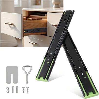 Danolapsi 5 Pair Side Mount,Heavy Duty Drawer Glides,12/14/16 Inch Drawer Slides,100 LB Capacity Ball Bearing Full Extension Cabinet Rails,Cabinet Drawer Slides For Dresser Kitchen