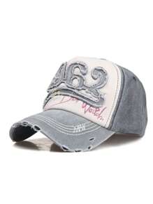 1 件 2025 新款时尚拼色刺绣棒球帽，男士休闲字母印花防晒旅行沙滩街头太阳帽，可调节透气休闲帽，春秋季