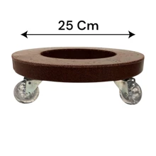 Caster For Plant Pots With Wheels Of Different Sizes And Colors In Polyethylene, A Lightweight And Resistant Material - Rust Brown - View 7