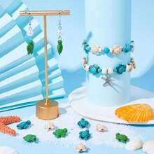 Multicolor Turquoise Beads Summer Ocean Animal Spacer Beads Jewelry Making DIY Spacer Beads Set For Beach Holiday Party Wedding Birthday Anniversary Valentine's Day Gift Accessories Graduation Back To School Gift Jewelry Making Supplies