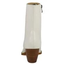 ARiderGirl Fancy Women's Fashion Western Cowboy Booties Embroidery Snip Toe Stacked Leather Heel Ankle Boots - trắng - Xem 4