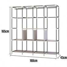Large Foldable Wardrobe Closet Clothes Organizer Shoe Rack - màu đen - Xem 5
