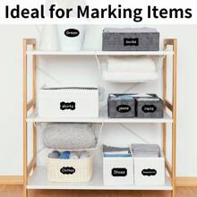80pcs Kitchen Accessories Labels For Food Stickers Chalk Labels Black Reusable Waterproof Labels Stickers Chalk Sticker Labels Food Or Spice Labels For Kitchen Or Pantry Bottles Also For The Classification Of Office Documents, The Categorization Of Items In Warehouses, The Classification Of Goods In Convenience Stores, As Well As In Places Like Schools. - Multicolor - View 4
