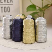 Colorful Unique Gold Silver Sparkly Crochet Metallized Threads Yarns For Hand Knitting DIY Glitter Craft Bag Needlework 5M - Multicolor - View 1