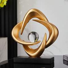 创意现代简约树脂抽象旋转装饰 - 水晶球梦幻点缀，个性化家居艺术焦点 - 完美的节日礼物