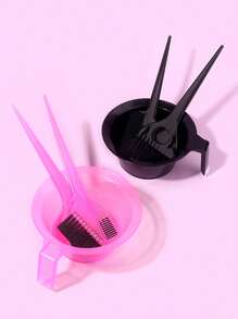 3 件沙龙专用染发工具套装：染发刷、染发梳、染发碗，居家及沙龙使用、返校、旅行度假必备、女士发饰 - 彩色 - 查看 2