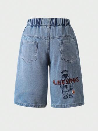New Summer Tween Boys Denim 5-Pocket Shorts