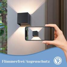 Lámpara de pared LED para uso en exteriores - Lámpara de pared negra hacia arriba/abajo para interiores y exteriores, bombilla G9 reemplazable, clasificada IP65, luz de pared blanca cálida de 3000K para escaleras y exteriores