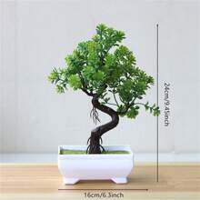 1PC Artificial Plants Bonsai Simulation Plant Potted Green Small Tree Plastic Bonsai Tree Home Office Decoration Gifts Birthday Graduation - View 4