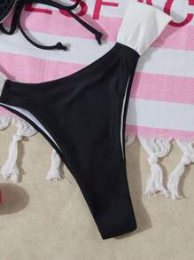 Nouveau ensemble de bikini de plage style européen et américain de couleur unie
