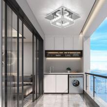 OYAJIA Modern 12W LED Ceiling Lamp / Mini Crystal Chandelier: Black / White Indoor Ceiling Light For Bedroom, Kitchen, Hallway, Office, Living Room; Chrome Crystal Pendant Finish Ideal For Living Room, Kitchen, Office, Bedroom, Dining Room Island (White Square)