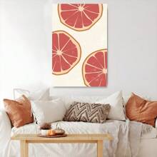 1pc Framed Canvas Poster Grapefruit-Slices Minimalist Wall Art Canvas Paintings Ideal Gift For Bedroom Living Room Corridor Wall Art Wall Decor Room Decoration Ready To Hang