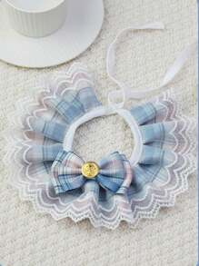 1 件优雅蕾丝猫项圈 - 可爱又舒适的宠物配饰，适合您的猫咪朋友 - 藍色 - 查看 6