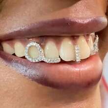 THATBOY 1PC/2PCS/4PCS/SET Hip Hop Rapper Fashion Personalized Jewelry Grillz Single Glossy Copper Simple Cool Grillz Gift For Men And Women - Multicolor - View 7