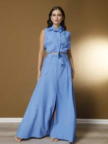 Julia Set In Marrant Tailored Fabric - 淺藍色 - 查看 2