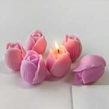 1 pieza Molde de silicona para hacer velas en 3D, molde de flor de tulipán tridimensional, molde de vela para el Día de San Valentín, velas aromáticas DIY, piedra de incienso, decoración de hogar, fácil de desarmar y limpiar, materiales reutilizables DIY, hecho a mano, regalo perfecto para mujeres, amantes de la artesanía, regalo para la mejor amiga, regalo de invierno, romántico