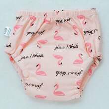 4 件婴儿如厕训练裤，花卉印花可洗学习内裤，透气尿布如厕训练短裤，适合幼儿女孩/男孩，100% 涤纶，四季通用 - 彩色 - 查看 18