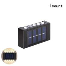 1/2/4/6 piezas Luces solares de pared de 10 LED, iluminación hacia arriba y hacia abajo para ambiente en exteriores, patio, jardín, sendero, decoración de pared