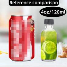 6 Packs 2oz/4oz Small Clear Glass Bottles For Liquids,Wellness Ginger Shot With Lids,LeakProof,Travel Mini Bottles For Juice,Drink Containers With A Funnels, Water Bottle, For Outdoor, Camping - Transparent-6pack - View 8