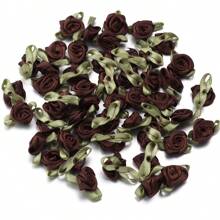 50pcs/Pack Polyester Leaf Rose Bud, Craft Decoration Small Flower, DIY Shoes, Hats, Bags, Clothes, Bridal Bouquet, Headpieces, Brooch Accessory - Multicolor - View 10