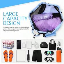Swimming Bag, Mesh Drawstring Backpack With Wet Pocket, Beach Bag, Gym Workout Gear Bag, Sports Storage Tote, Handbag & Shoulder Bag