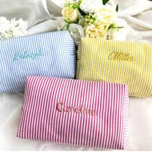 Embroidered Name Makeup Bag, Custom Makeup Bag, Travel Essentials, Corduroy Makeup Pouch Custom, Sanitary Napkin Storage Bag, Bridal Shower Gift,Travel Makeup Bag, Personalized Storage Bag, Makeup Bag, Travel Accessories Multi-Functional,Space-Saving,Letter,Striped Exquisite,Stylish,Tidy,Contracted,Casual,Basics Unique Treasurefinds,Girls Gift,Holiday Gift Ideal Gifts For Her Girlfriend,Family,Friends For Anniversaries