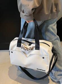 1pc Mini Travel Bag, Oxford Cloth Storage Bag, Men & Women Fitness Bag, Lightweight Travel Bag, Zipper Closure Storage Pouch, Business Trip Handbag, Outdoor Shoulder Bag