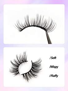 10 Pairs Natural Looking Fluffy Soft False Eyelashes, 3D Mink Fur Eyelashes, Cat Eye Elongated Lashes, Reusable, For Makeup & Eyelash Extensions - Cat Eye Lashes - View 6