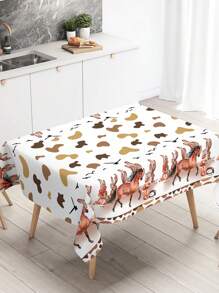 1Pc Western Cowboy Theme Party Tablecloth, 220*130cm Western Cowboy&Horse Printed Disposable Table Cover, Birthday Party Decoration, Home Decor, Baby Shower Gender Reveal Party Decor, Western Cowboy Theme Birthday Party Supplies, Table Decor, Table Cloth - Western Cowboy - View 3