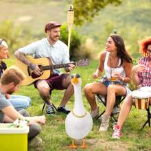 2pcs Chain Collar And Sunglasses Porch Goose Outfits For Plastic Goose 23"/ 17'' Lawn Goose Statue Sunglasses Gold Rhinestone Collar For Garden Goose Retro Pet Party Patio Yard