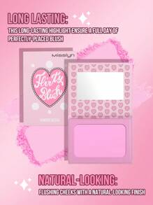 MISSLYN-FLIRTY BIUSH POWDER BLUSH, 1pc Blush Powder Palette, Matte Finish, Pigment Rich, Silky Formula, Natural Glow, Lightweight, Long-Lasting, Highlighter Palette Contour Makeup, Portable Size, Suitable For Travel And Outdoor Use, Natural Makeup Blush Palette, Highly Pigmented, Easy To Blend - #2 YOUTH PINK - 查看 4