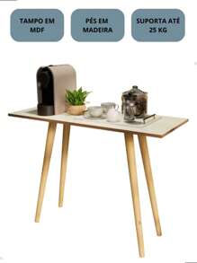 Inaugurates Furniture Sideboard Table Simple Buffet Coffee Corner Living Room Kitchen Retro Tripod Wooden Feet - 米色和棕色 - 查看 6