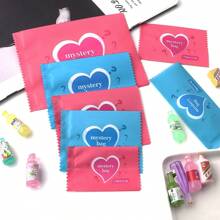 100/200pcs/Pack Plastic Heart & English Letter Blind Box Empty Gift Bags, Cute Party Supplies, DIY Jewelry Packaging - Blind Box Empty Bag - View 7