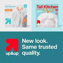 UltraStretch Tall Kitchen Drawstring Trash Bags - Unscented - 13 Gallon - Up&Up™  13 Gallon UltraStretch Drawstring Trash Bags – 100‑Count Unscented Kitchen Liners – Heavy‑Duty 0.82 Mil, Reinforced Top & Leak‑Resistant – Made In USA & Tear‑Resistant - 1 - View 5