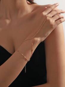 极简主义手套手链 - 金色 - 查看 11