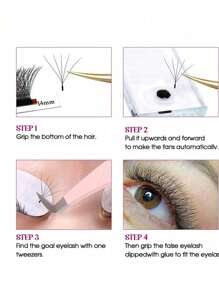 GLAM&NEED 10 Rows C-Curl Automatic Blooming W-Shape 3D/4D/5D/6D/7D/8D/YY/6D Mink Lashes/Wet Lashes/5D Flower/Flat Oval/Easy Fan/Eyelash Extension/Jingling/Manyu/Xingyu/Yuyi/Tajian/8D R/U-YY/3D Brown/4D Brown/5D Brown Pre-Made Fan Lashes, Quick Lash Extension, Natural Soft & Fluffy