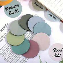 400pcs Morandi Color Round Transparent Memo Pads - Light Green, Blue, Purple And Pink, Suitable For Office, School And Stationery Items